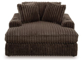 Midnight-Madness Chocolate Loveseat, Oversized Chaise and Ottoman (Online Special Price) - Ornate Home