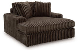 Midnight-Madness Chocolate Loveseat, Oversized Chaise and Ottoman (Online Special Price) - Ornate Home