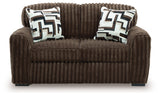 Midnight-Madness Chocolate Loveseat, Oversized Chaise and Ottoman (Online Special Price) - Ornate Home