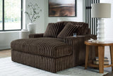 Midnight-Madness Chocolate Loveseat, Oversized Chaise and Ottoman (Online Special Price) - Ornate Home