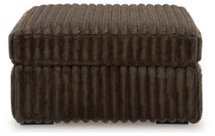 Midnight-Madness Chocolate Loveseat, Oversized Chaise and Ottoman - Ornate Home