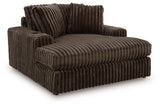 Midnight-Madness Chocolate Loveseat, Oversized Chaise and Ottoman - Ornate Home