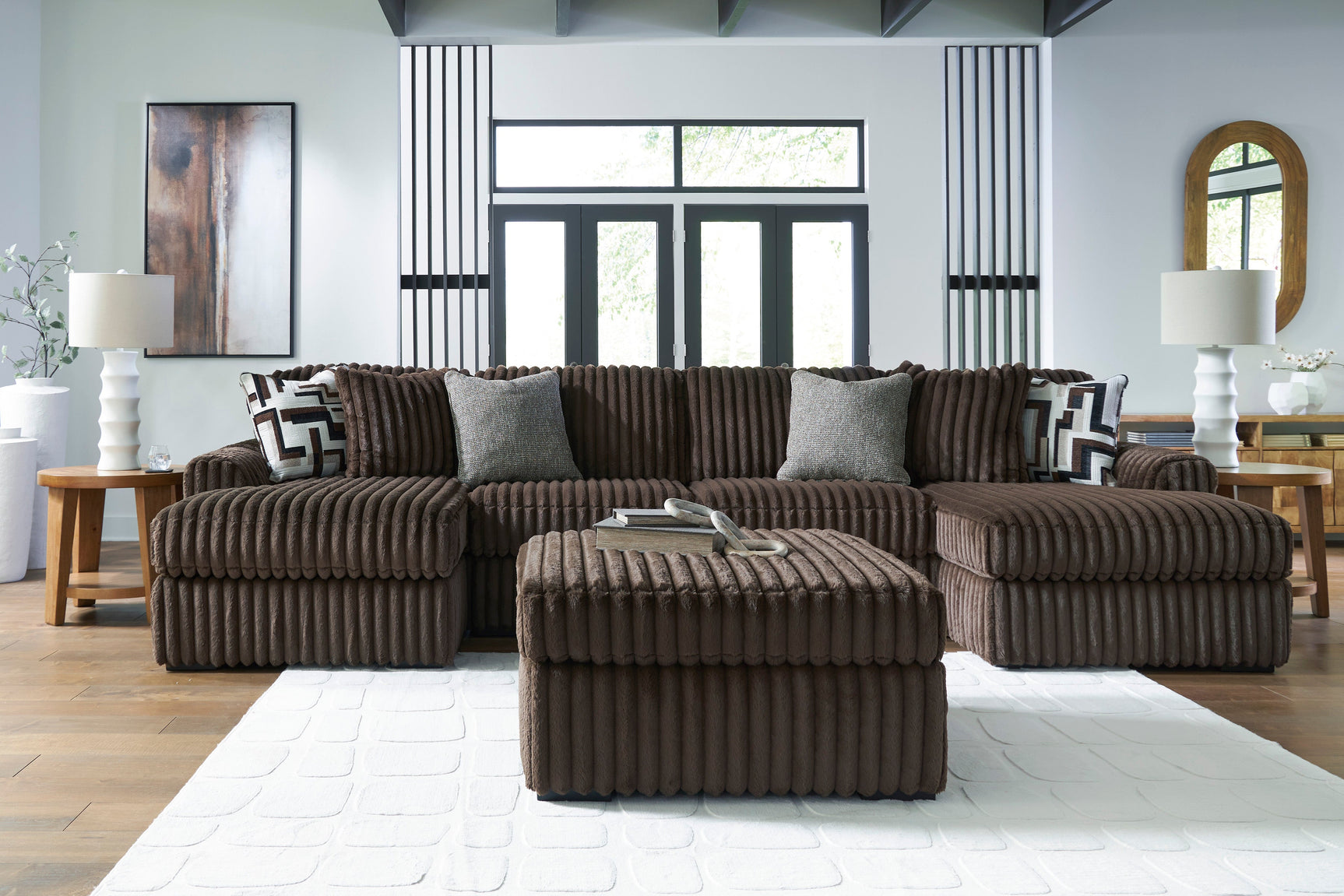 Midnight-Madness Chocolate Oversized Accent Ottoman (Online Special Price) - Ornate Home