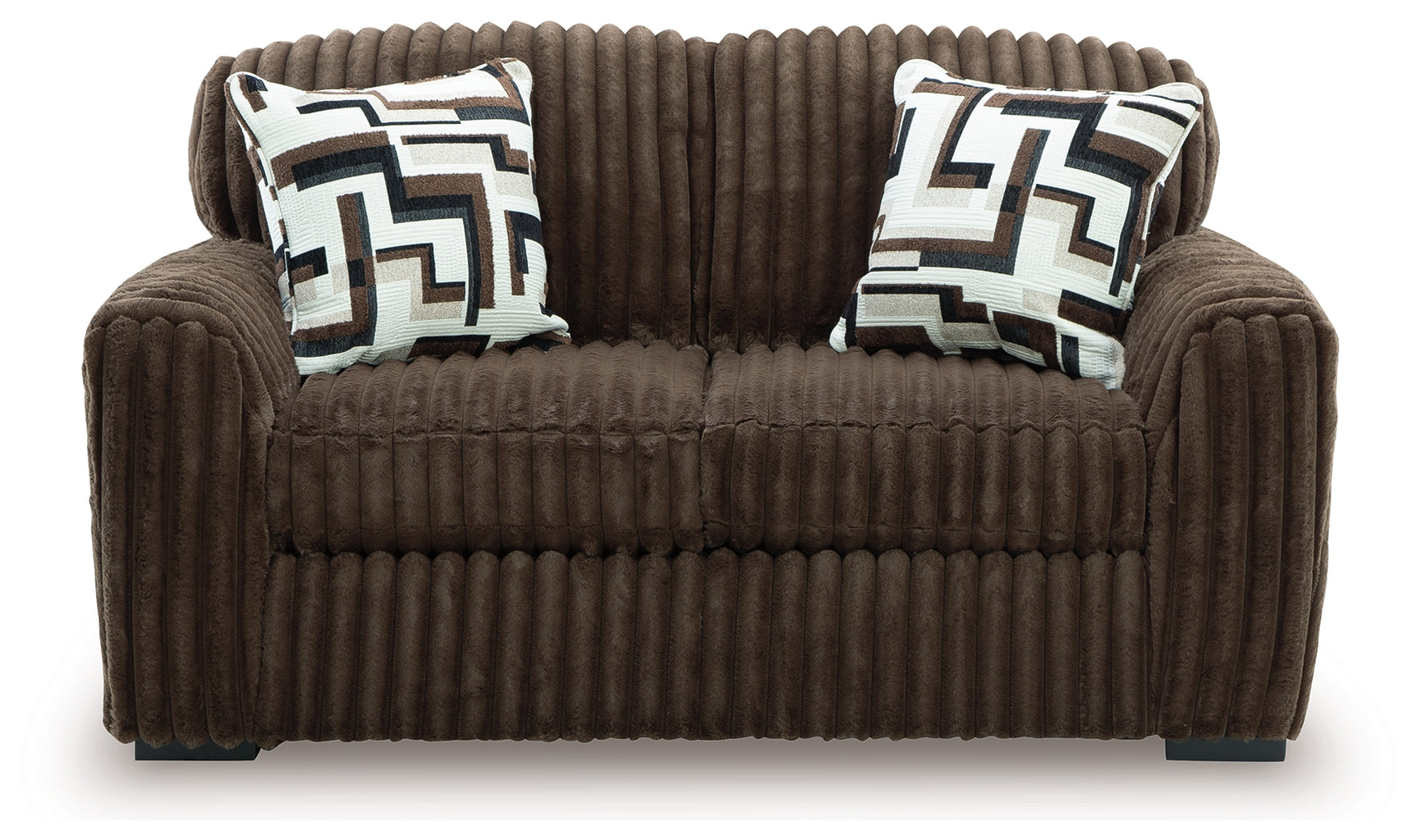 Midnight-Madness Chocolate Sofa, Loveseat and Oversized Accent Ottoman (Online Special Price) - Ornate Home