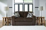 Midnight-Madness Chocolate Sofa, Loveseat and Oversized Accent Ottoman - Ornate Home
