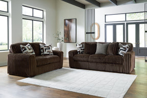 Midnight-Madness Chocolate Sofa and Loveseat (Online Special Price) - Ornate Home