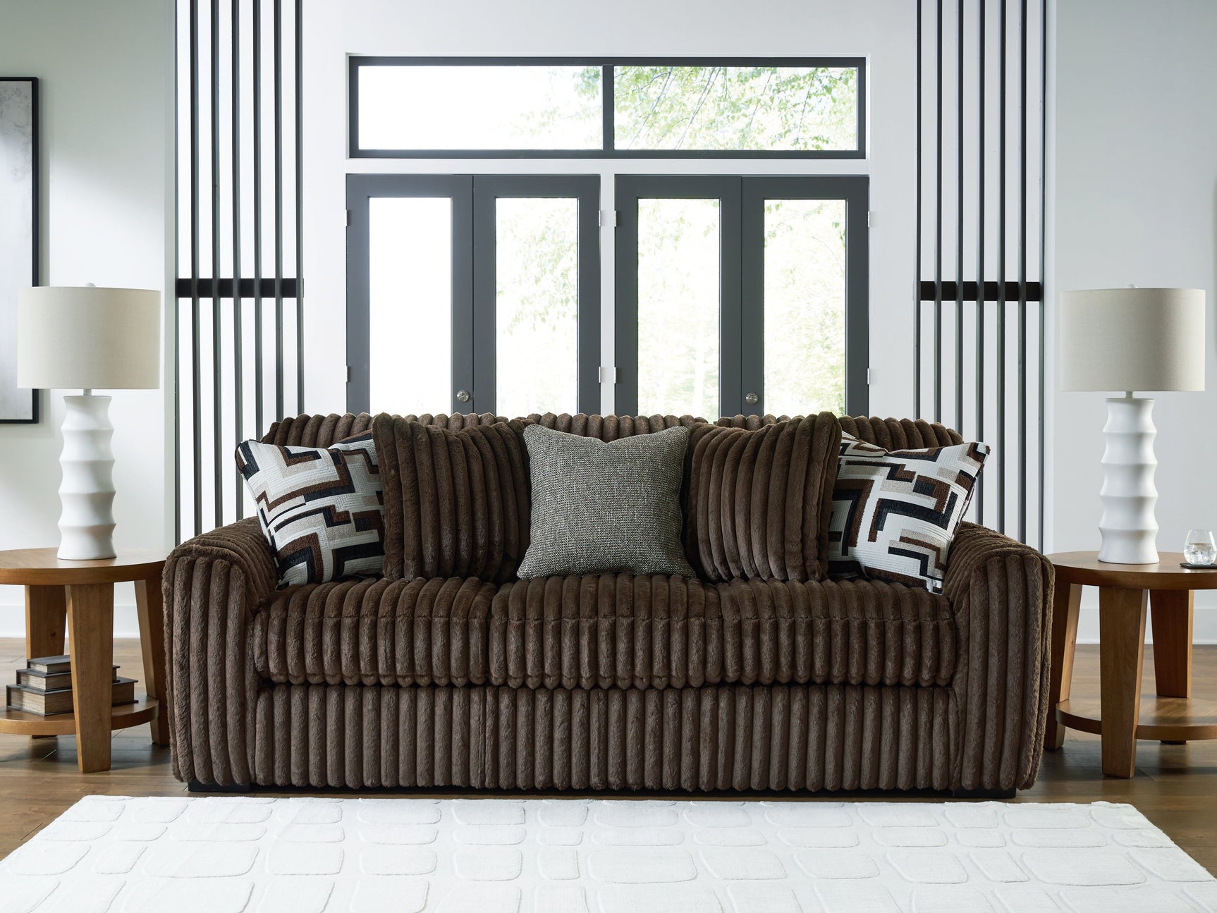 Midnight-Madness Chocolate Sofa and Loveseat (Online Special Price) - Ornate Home