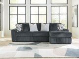 Midnight-Madness Gunmetal 2 Pc Sectional Sofa Chaise (Online Special Price) - Ornate Home