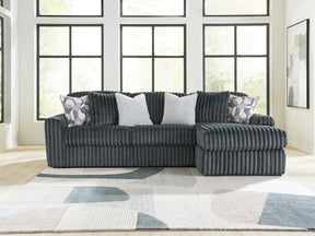 Midnight-Madness Gunmetal 2 Pc Sectional Sofa Chaise (Online Special Price) - Ornate Home