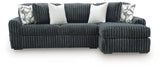 Midnight-Madness Gunmetal 2 Pc Sectional Sofa Chaise (Online Special Price) - Ornate Home