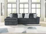 Midnight-Madness Gunmetal 2-Piece Sectional Sofa Chaise (Online Special Price) - Ornate Home