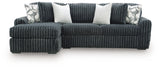 Midnight-Madness Gunmetal 2-Piece Sectional Sofa Chaise (Online Special Price) - Ornate Home