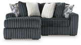 Midnight-Madness Gunmetal 2-Piece Sectional w/ Chaise