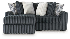 Midnight-Madness Gunmetal 2-Piece Sectional w/ Chaise - Ornate Home
