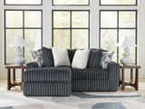 Midnight-Madness Gunmetal 2-Piece Sectional w/ Chaise