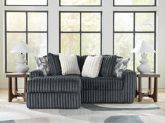 Midnight-Madness Gunmetal 2-Piece Sectional w/ Chaise - Ornate Home
