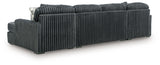 Midnight-Madness Gunmetal 3 Pc Double Chaise Sectional (Online Special Price) - Ornate Home