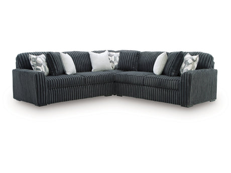Midnight-Madness Gunmetal 3-Piece Sectional - Ornate Home