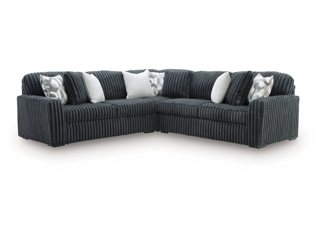 Midnight-Madness Gunmetal 3-Piece Sectional - Ornate Home