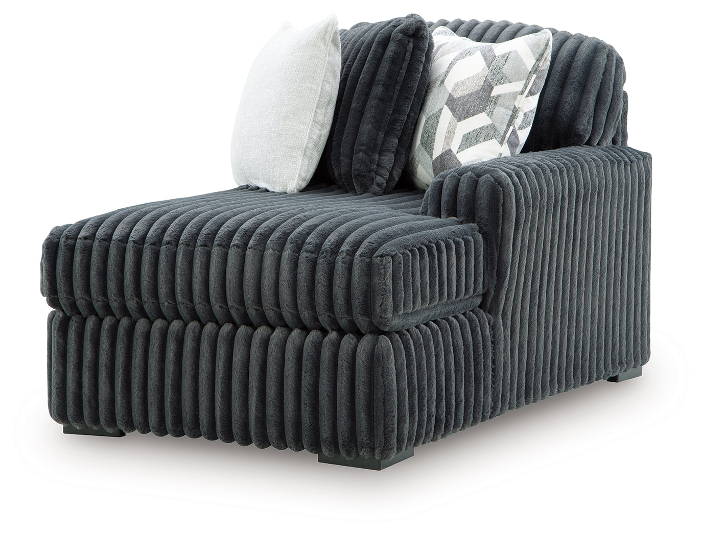 Midnight-Madness Gunmetal 3-Piece Sectional with Chaise (Online Special Price) - Ornate Home
