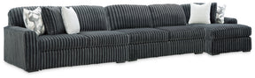 Midnight-Madness Gunmetal 3-Piece Sectional with Chaise (Online Special Price) - Ornate Home