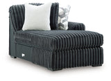 Midnight-Madness Gunmetal 3-Piece Sectional with Chaise (Online Special Price) - Ornate Home