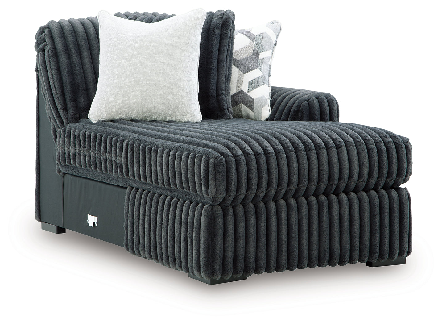 Midnight-Madness Gunmetal 3-Piece Sectional with Chaise (Online Special Price) - Ornate Home