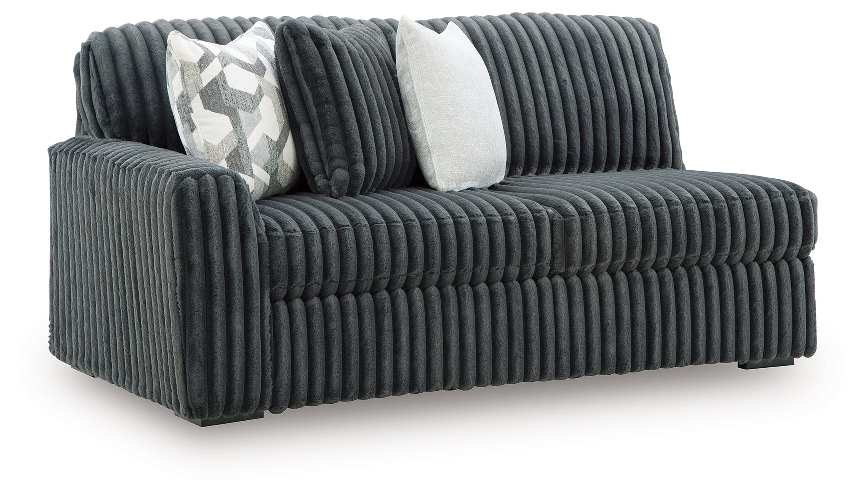 Midnight-Madness Gunmetal 3-Piece Sectional with Chaise (Online Special Price) - Ornate Home