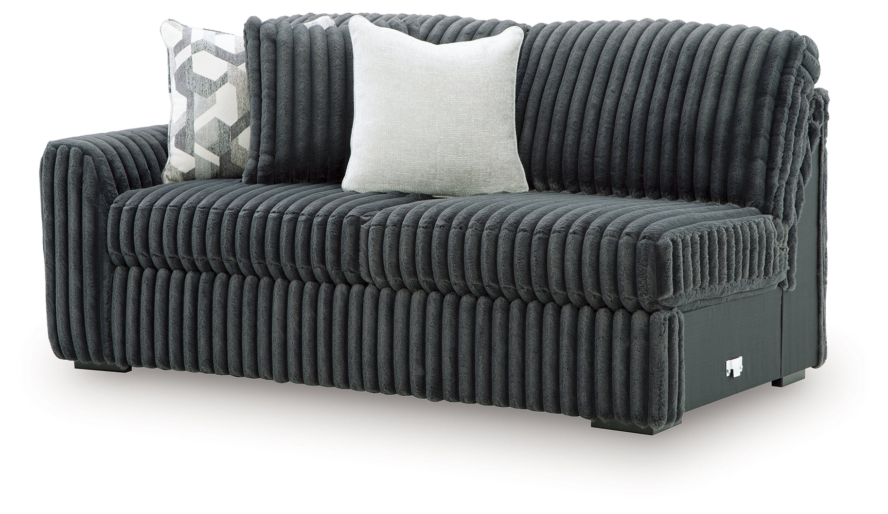 Midnight-Madness Gunmetal 3-Piece Sectional with Chaise (Online Special Price) - Ornate Home