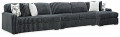 Midnight-Madness Gunmetal 3-Piece Sectional with Chaise - Ornate Home