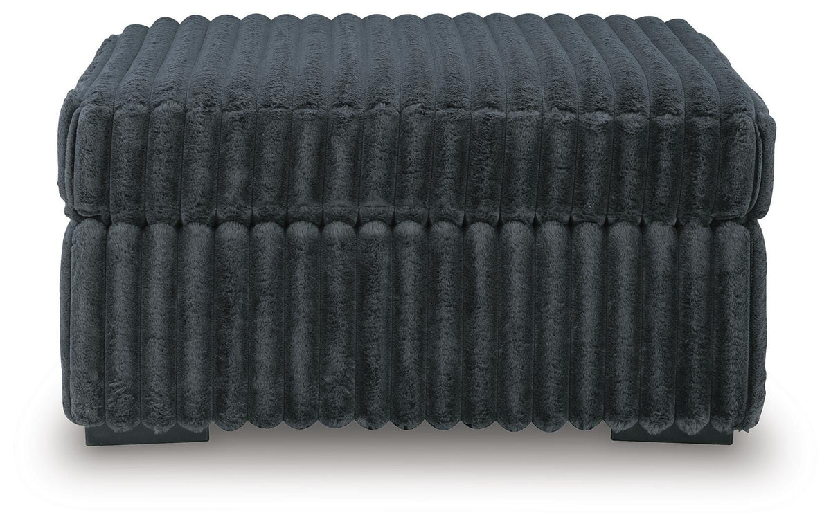 Midnight-Madness Gunmetal 4-Piece Sectional and Ottoman - Ornate Home