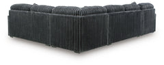 Midnight-Madness Gunmetal 4-Piece Sectional and Ottoman - Ornate Home