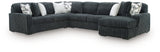Midnight-Madness Gunmetal 4-Piece Sectional w/ Chaise (Online Special Price) - Ornate Home