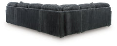 Midnight-Madness Gunmetal 4-Piece Sectional w/ Chaise - Ornate Home