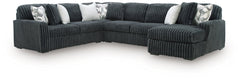 Midnight-Madness Gunmetal 4-Piece Sectional w/ Chaise - Ornate Home
