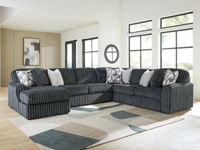 Midnight-Madness Gunmetal 4-Piece Sectional with Chaise (Online Special Price) - Ornate Home