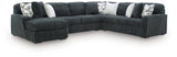 Midnight-Madness Gunmetal 4-Piece Sectional with Chaise - Ornate Home
