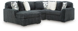Midnight-Madness Gunmetal 4-Piece Sectional with LAF Chaise (Online Special Price)