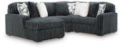 Midnight-Madness Gunmetal 4-Piece Sectional with LAF Chaise - Ornate Home
