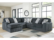 Midnight-Madness Gunmetal 5 Pc Sectional with Chaise (Online Special Price) - Ornate Home