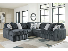 Midnight-Madness Gunmetal 5 Pc Sectional with Chaise (Online Special Price) - Ornate Home