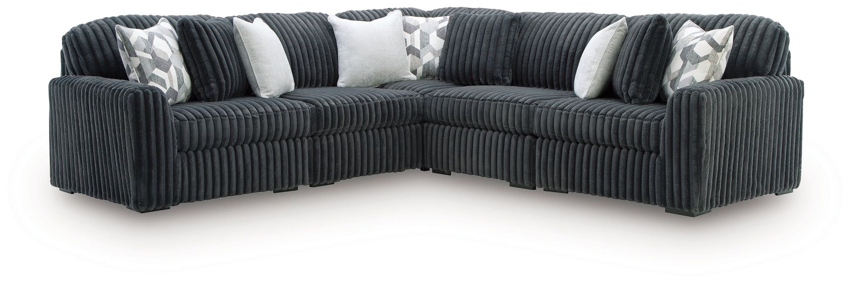 Midnight-Madness Gunmetal 5-Piece Sectional (Online Special Price) - Ornate Home