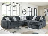 Midnight-Madness Gunmetal 5-Piece Sectional w/ Chaise (Online Special Price) - Ornate Home