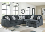 Midnight-Madness Gunmetal 5-Piece Sectional w/ Chaise - Ornate Home