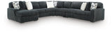 Midnight-Madness Gunmetal 5-Piece Sectional with Chaise (Online Special Price)