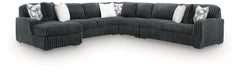 Midnight-Madness Gunmetal 5-Piece Sectional with Chaise - Ornate Home