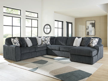 Midnight-Madness Gunmetal 6-Piece Sectional with Chaise - Ornate Home