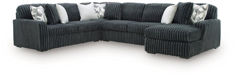 Midnight-Madness Gunmetal 6-Piece Sectional with Chaise - Ornate Home