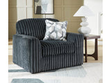 Midnight-Madness Gunmetal Chair and a Half - Ornate Home