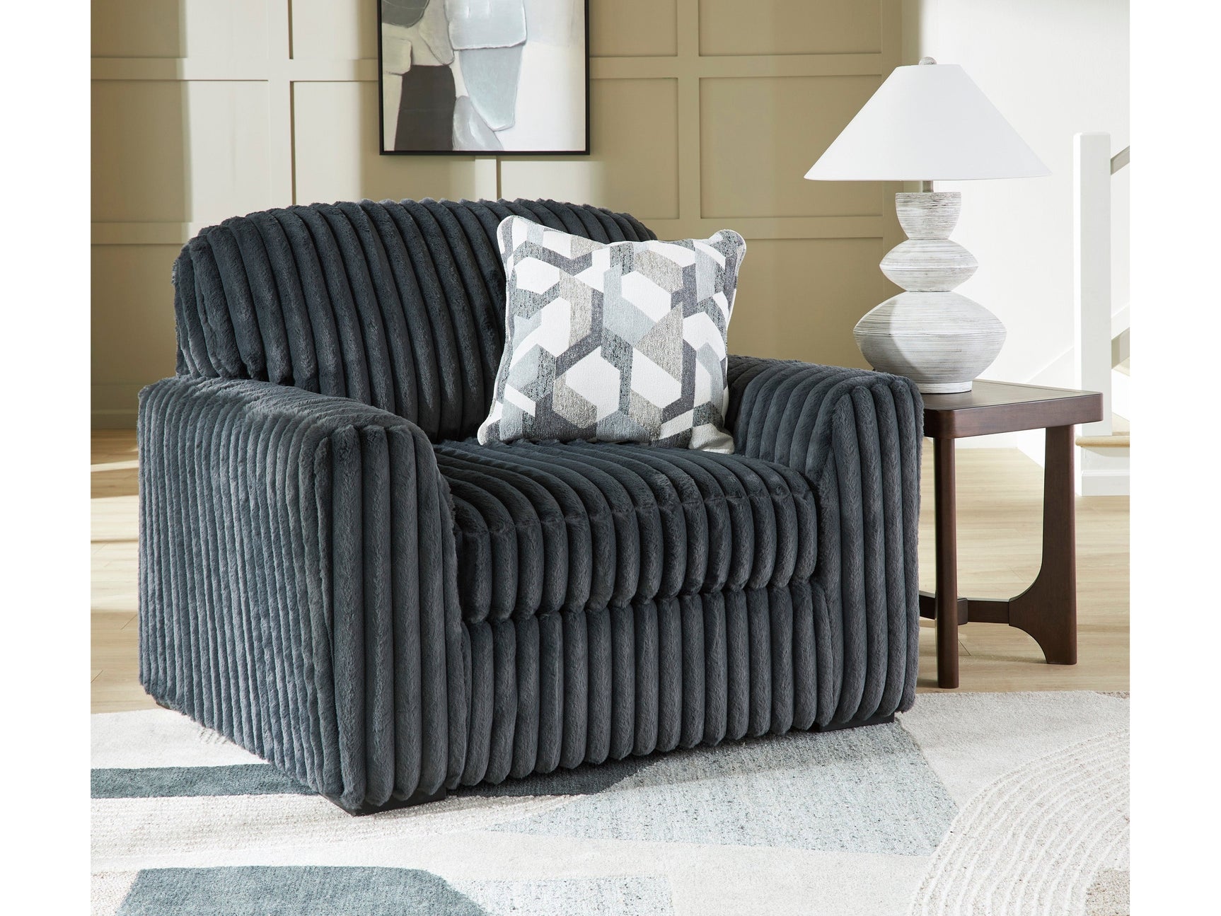Midnight-Madness Gunmetal Chair and a Half - Ornate Home